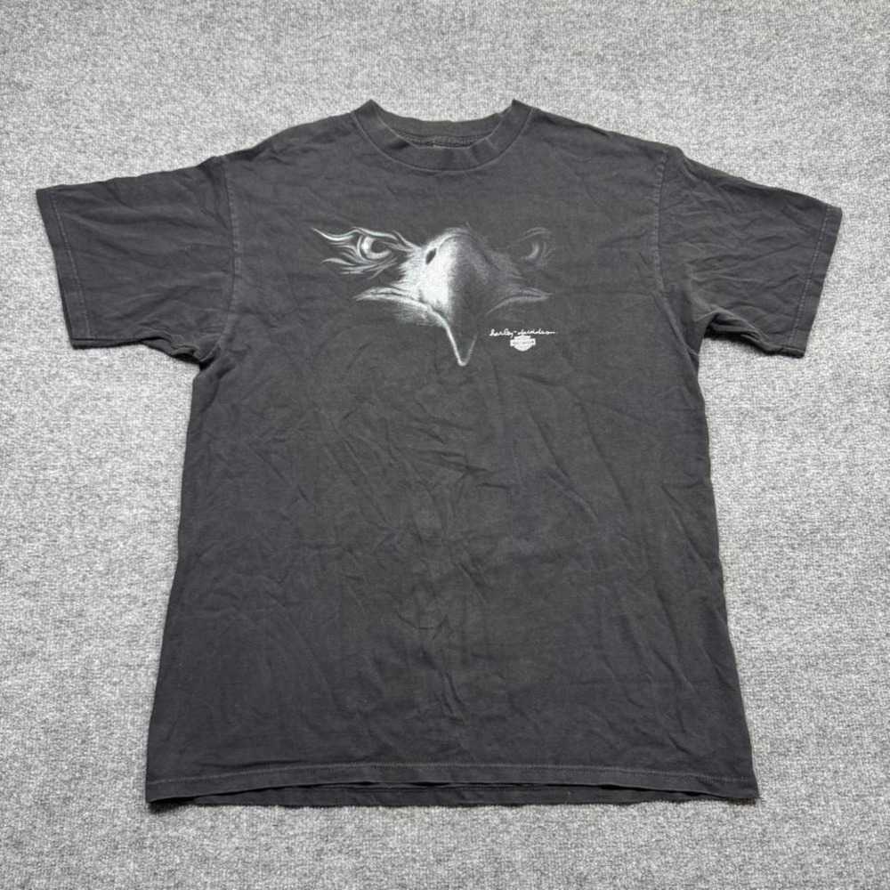 Vintage 1998 Harley Davidson Eagle Flames Graphic T-shirt Size XL